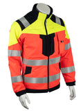GSG Arcus Jacke Softshell leuchtrot/leuchtgelb/parisblue neutral